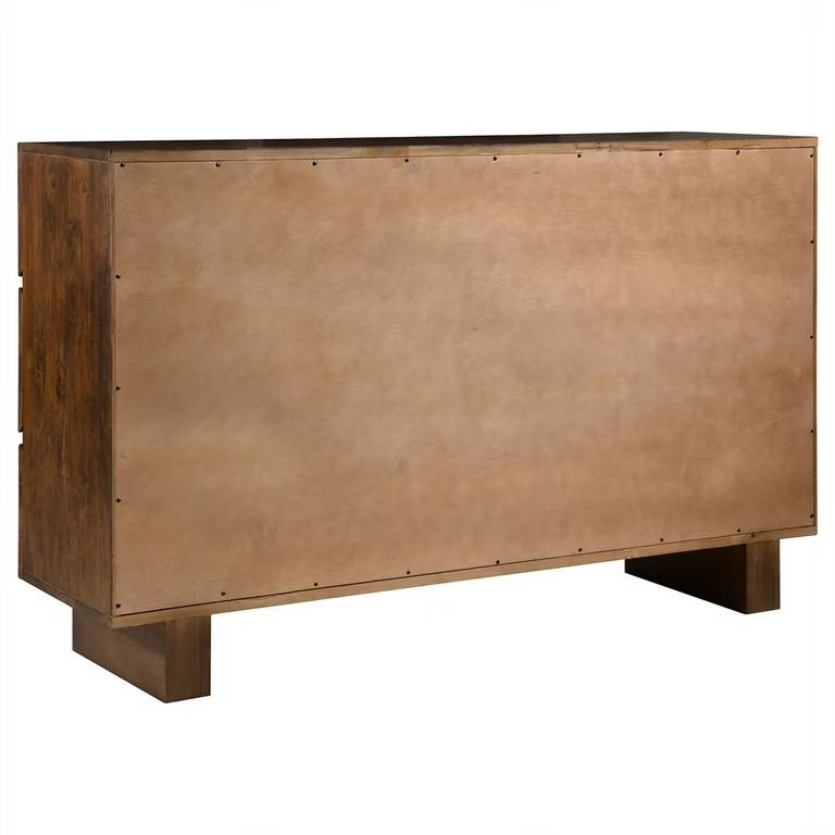 Maklaine 6-drawer Modern Wood Rectangular Dresser in Dark Brown | Walmart (US)