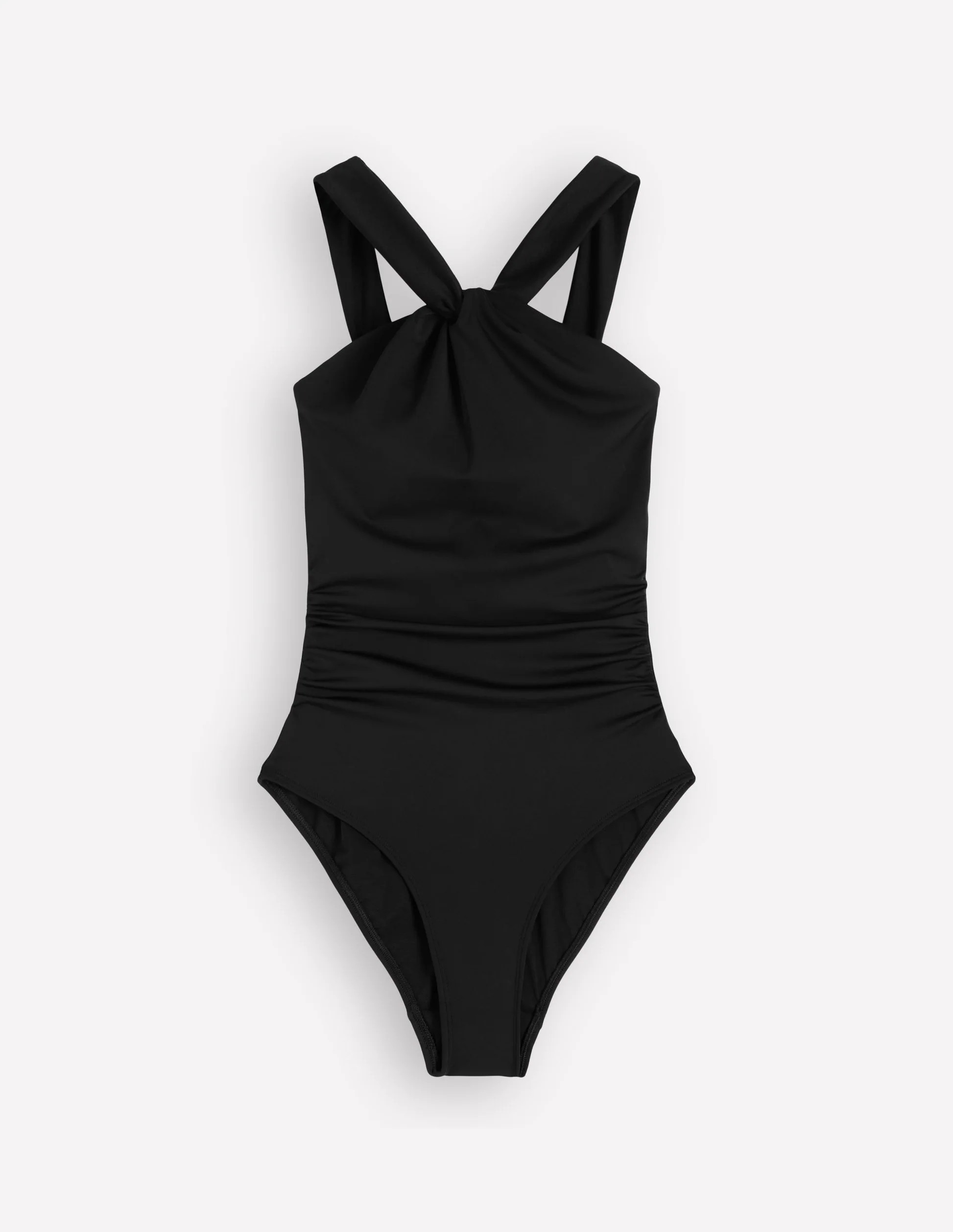 Pleated Strap Cross Swimsuit-Black | Boden UK