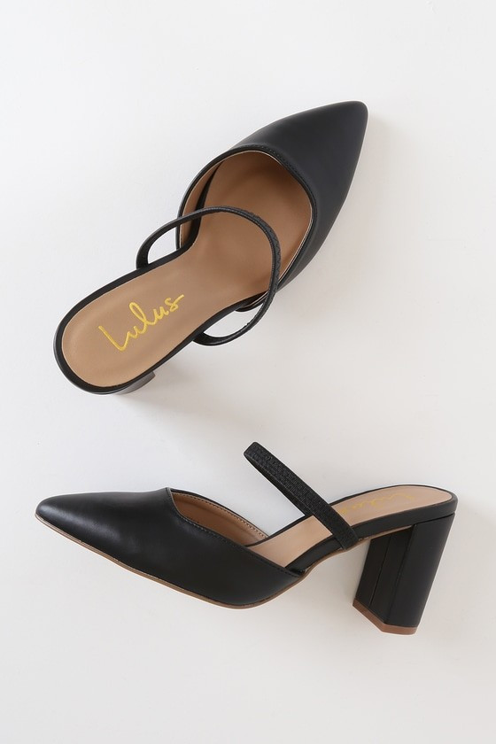 Maryna Black Pointed-Toe Mules | Lulus