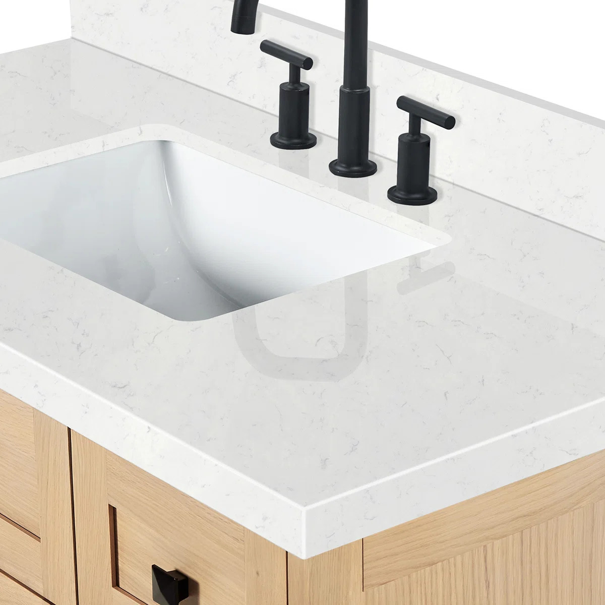 Ariel Monroe 42 Inch Single Rectangular Sink Bathroom Vanity With Carrara White Quartz Countertop | Wayfair North America