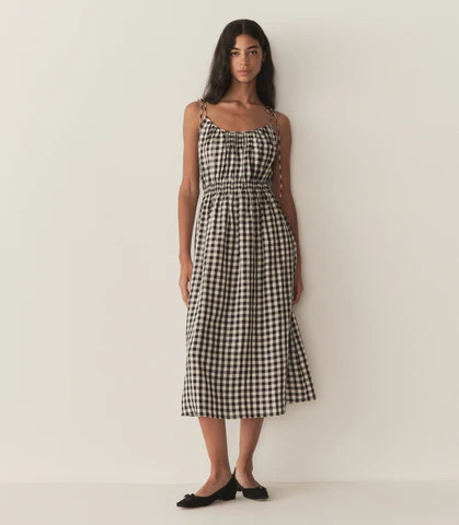D�?EN Leslie Dress -- Marilyn Gingham - Size - L Sleeveless Prairie Vintage-inspired Effortless | DOEN