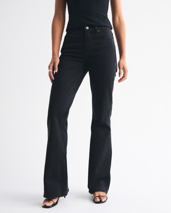 Women's High Rise Flare Jean | Women's Bottoms | Abercrombie.com | Abercrombie & Fitch (US)