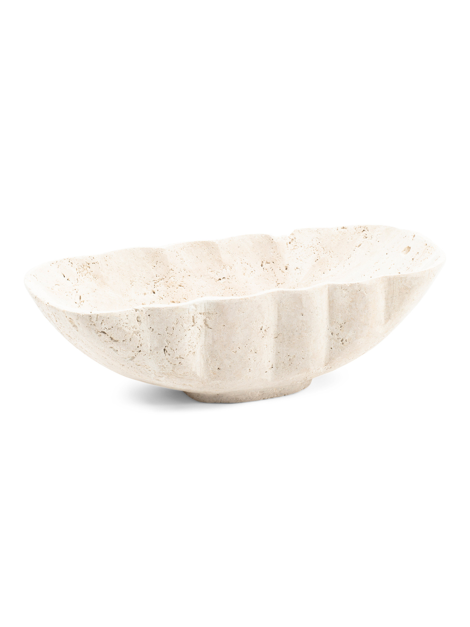 15in Oval Travertine Stone Bowl | Marshalls