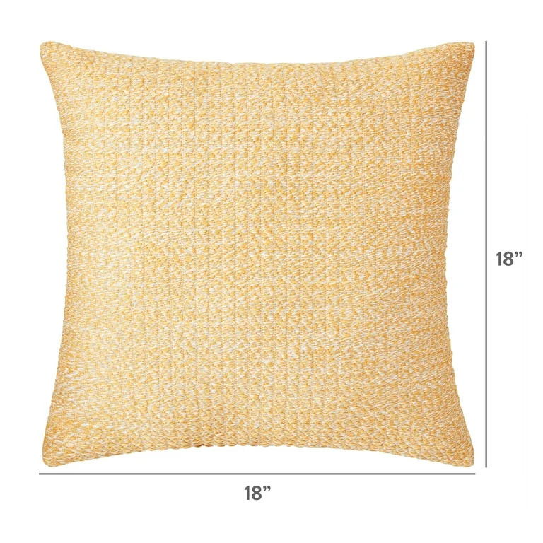 Better Homes & Gardens 18" x 18" Yellow Woven Outdoor Pillow | Walmart (US)
