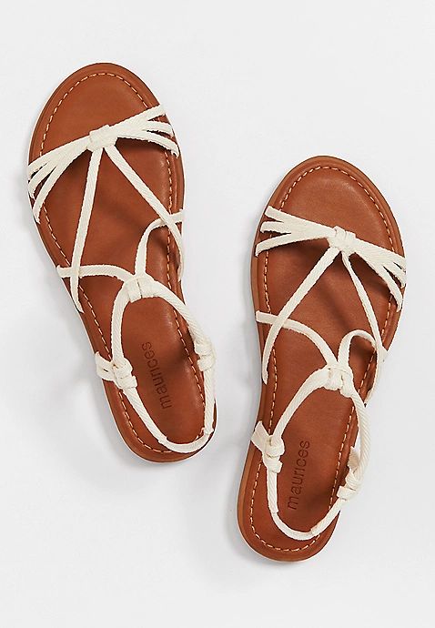 Lacey White Strappy Sandal | Maurices