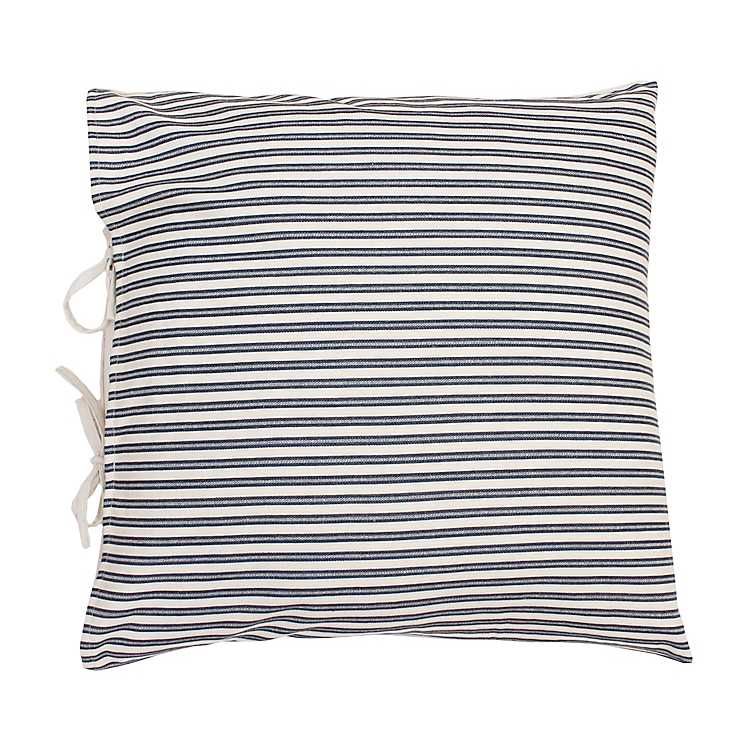 Ticking Stripe Side Tie Pillow | Kirkland's Home