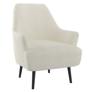 Medium Firm Cushion Accent Chair - 35" - White and Black | Christmas Central