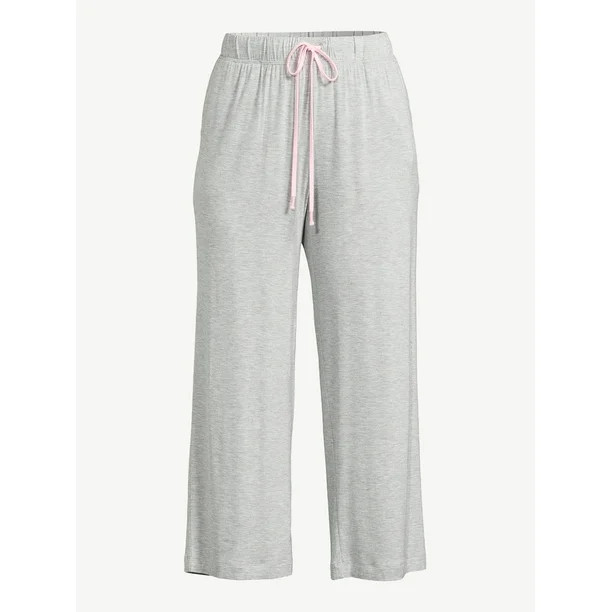 Joyspun Women's Cropped Knit Sleep Pants, Sizes S to 3X | Walmart (US)