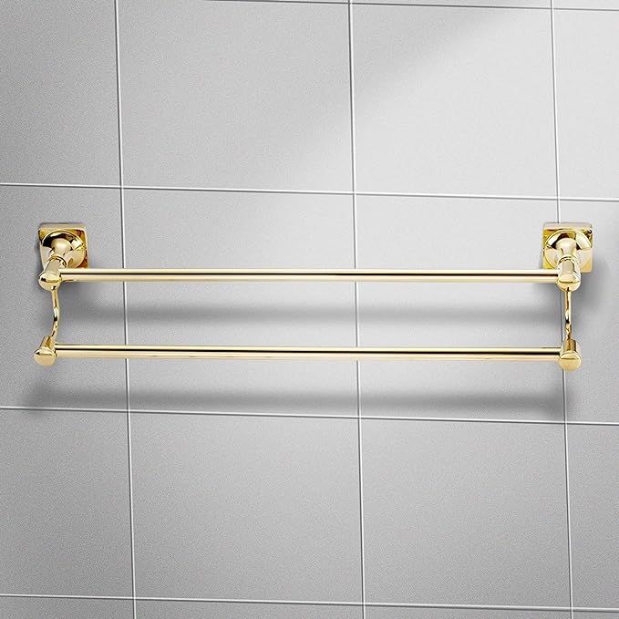 Sprinkle Double Towel Bar, 24 Inch Brass Gold Towel Rack Holder for Bathroom Washcloths and Hand ... | Amazon (US)