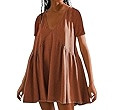 Summer Dresses for Women Casual Elegant Mini Dress Loose V Neck Babydoll Dresses 2024 Beach Vacat... | Amazon (US)