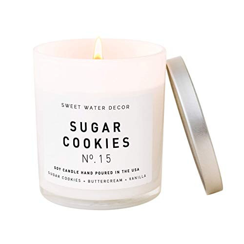 Sweet Water Decor Sugar Cookies Candle | Buttercream Frosting and Vanilla Winter Holiday Scented ... | Amazon (US)