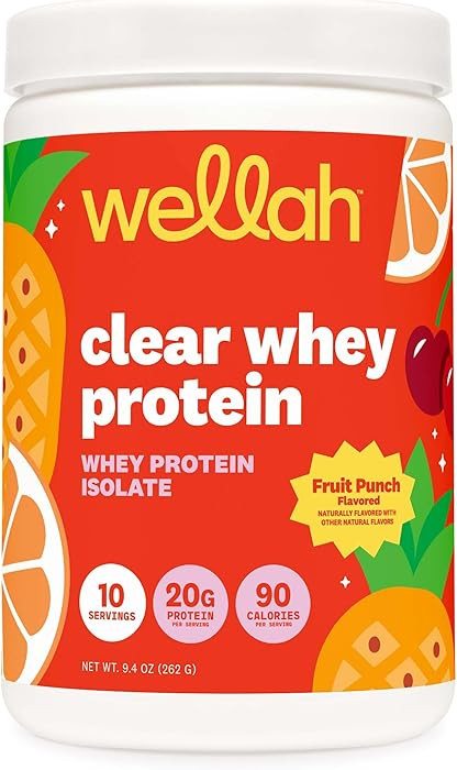 Wellah Clear Whey Protein Isolate Powder (Fruit Punch) 10 Servings - 20g of Protein, 90 Calories,... | Amazon (US)