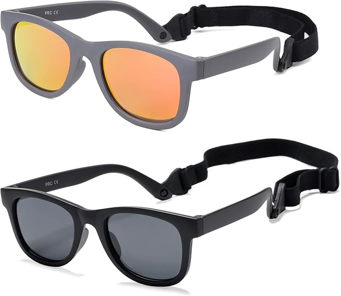 COASION Bendable Flexible Polarized Newborn Baby Sunglasses with Strap for Infant Boys Girls Age ... | Amazon (US)