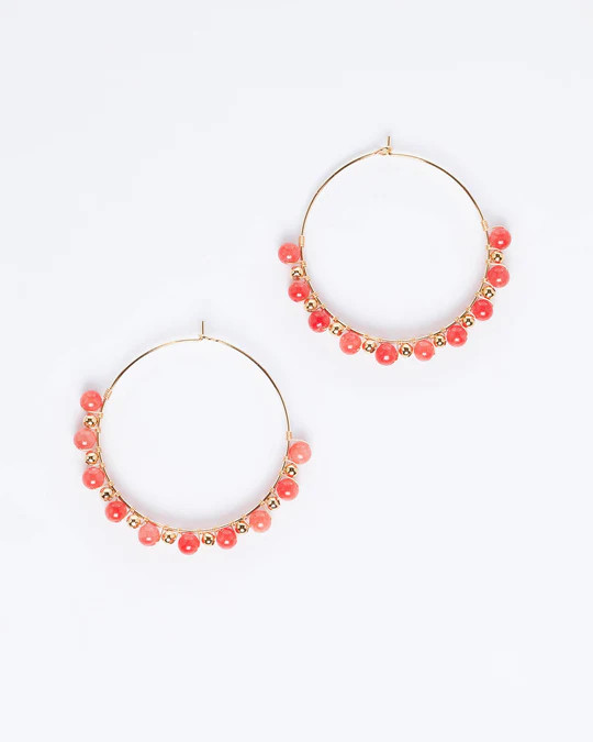Lizzy Beaded Hoop Earrings | VICI