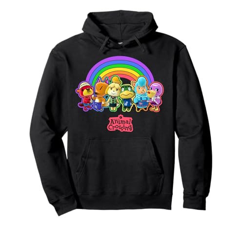Animal Crossing Pride Rainbow Characters Nintendo Line Up Pullover Hoodie | Amazon (US)