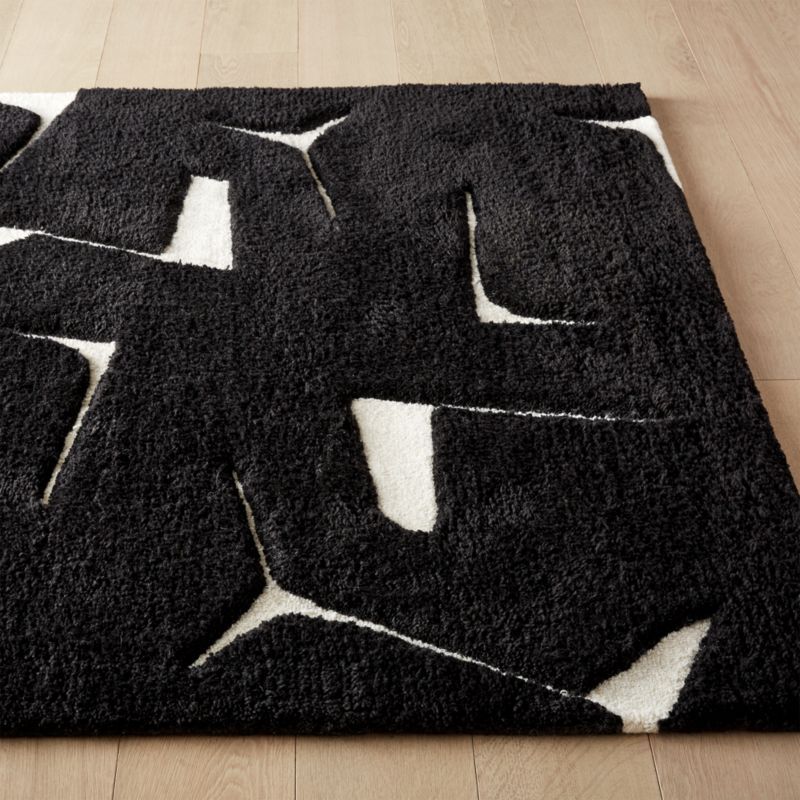 Sway Black and White Tufted Area Rug | CB2 | CB2