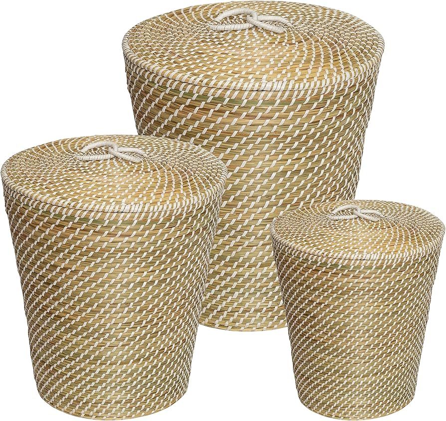 Honey-Can-Do Set of 3 Nesting Seagrass Snake Charmer's Baskets, Natural STO-08750 Natural | Amazon (US)