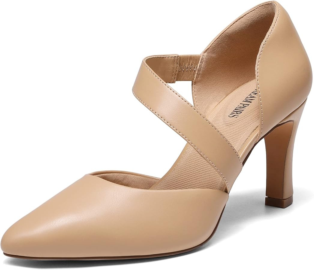 DREAM PAIRS Women's High Heels Pumps Dress Closed Pointed Toe Comfortable D'Orsay Pumps Shoes for... | Amazon (US)