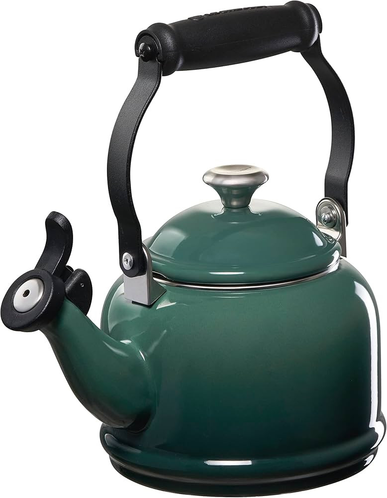 Le Creuset Enamel On Steel Demi Tea Kettle with Metal Finishes, 1.25 qt, Artichaut | Amazon (US)