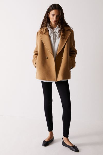 Double-breasted jacket - Dark beige - Ladies | H&M US | H&M (US + CA)