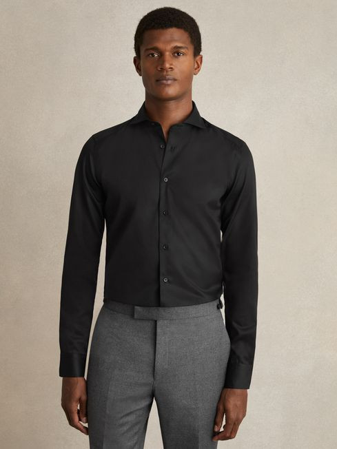 Slim Fit Two-Fold Cotton Shirt | Reiss UK