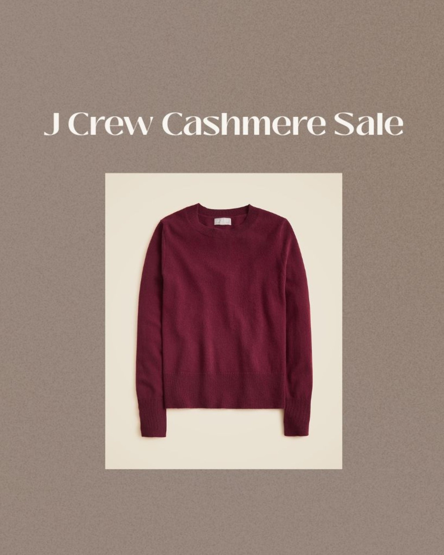 Jcrew cashmere sweater sale! 

I got this color for a good holiday sweater / Christmas sweater 

#LTKSaleAlert #LTKGiftGuide #LTKHoliday