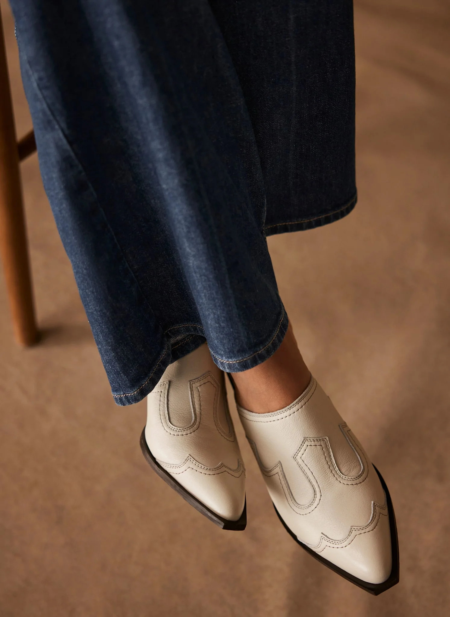 White Western Mule Heels | Mint Velvet