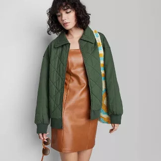 Women's Woven Quilted Bomber Jacket - Wild Fable™ | Target