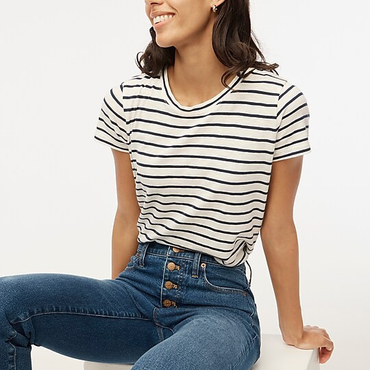 Factory: Striped Girlfriend Crewneck Tee For Women | J.Crew Factory