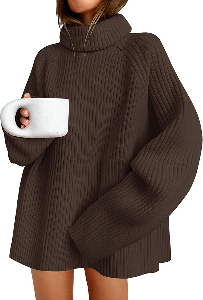 ZESICA Women's 2025 Fall Winter Sweaters Oversized Turtleneck Long Sleeve Chunky Knitted Pullover... | Amazon (US)