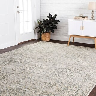 Alexander Home Antique Inspired Distressed Medallion Area Rug - 7'6" x 10'5" | Bed Bath & Beyond