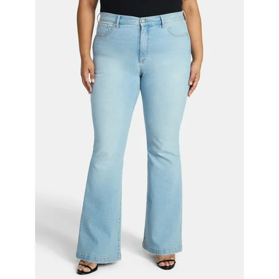 Sofia by Sofia Vergara Women's and Women's Plus Melisa Flare High Rise Jeans, 30.5", 32.5" and 34... | Walmart (US)