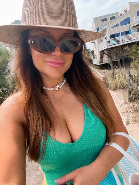 Shell necklace, shell choker, Taudrey jewelry, beach vacation, beach outfit, Panama hat, boater hat, lack of color, one piece swimsuit, Tory Burch sunglasses on sale

#LTKSeasonal #LTKunder100 #LTKswim