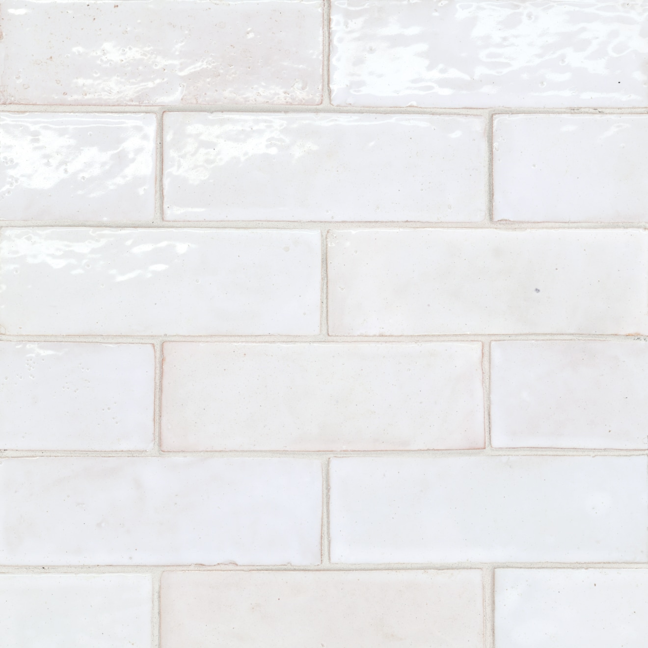 Zagora 2" x 6" Glossy Zellige Field Tile in Neige Blanc | Bedrosians Tile & Stone