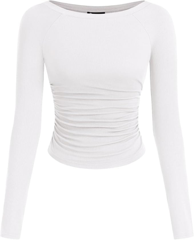 PRETTYGARDEN Long Sleeve Shirts Crop Tops | Amazon (US)