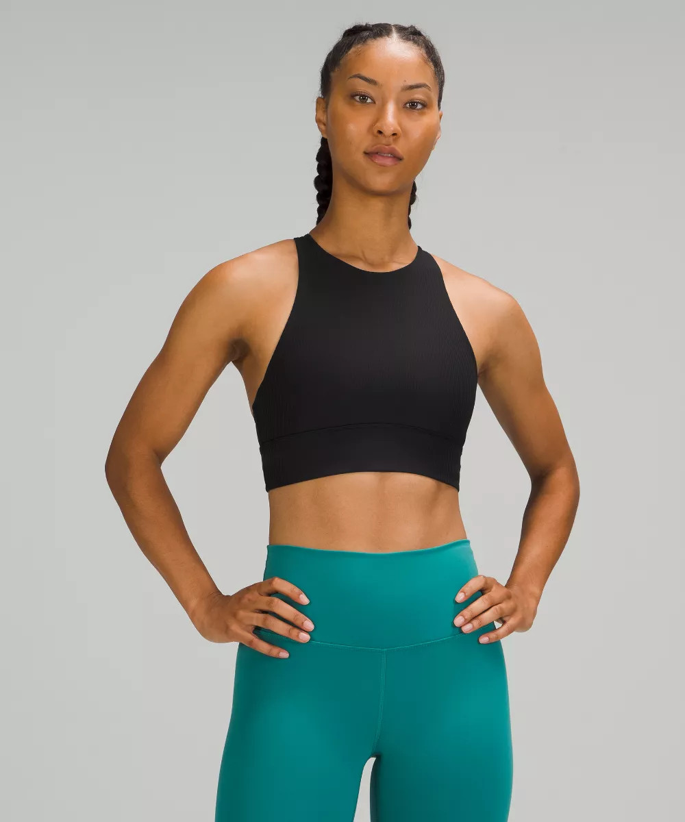 lululemon Energy High-Neck Longline Ribbed Bra  Medium Support, B–D Cups | lululemon (AU)