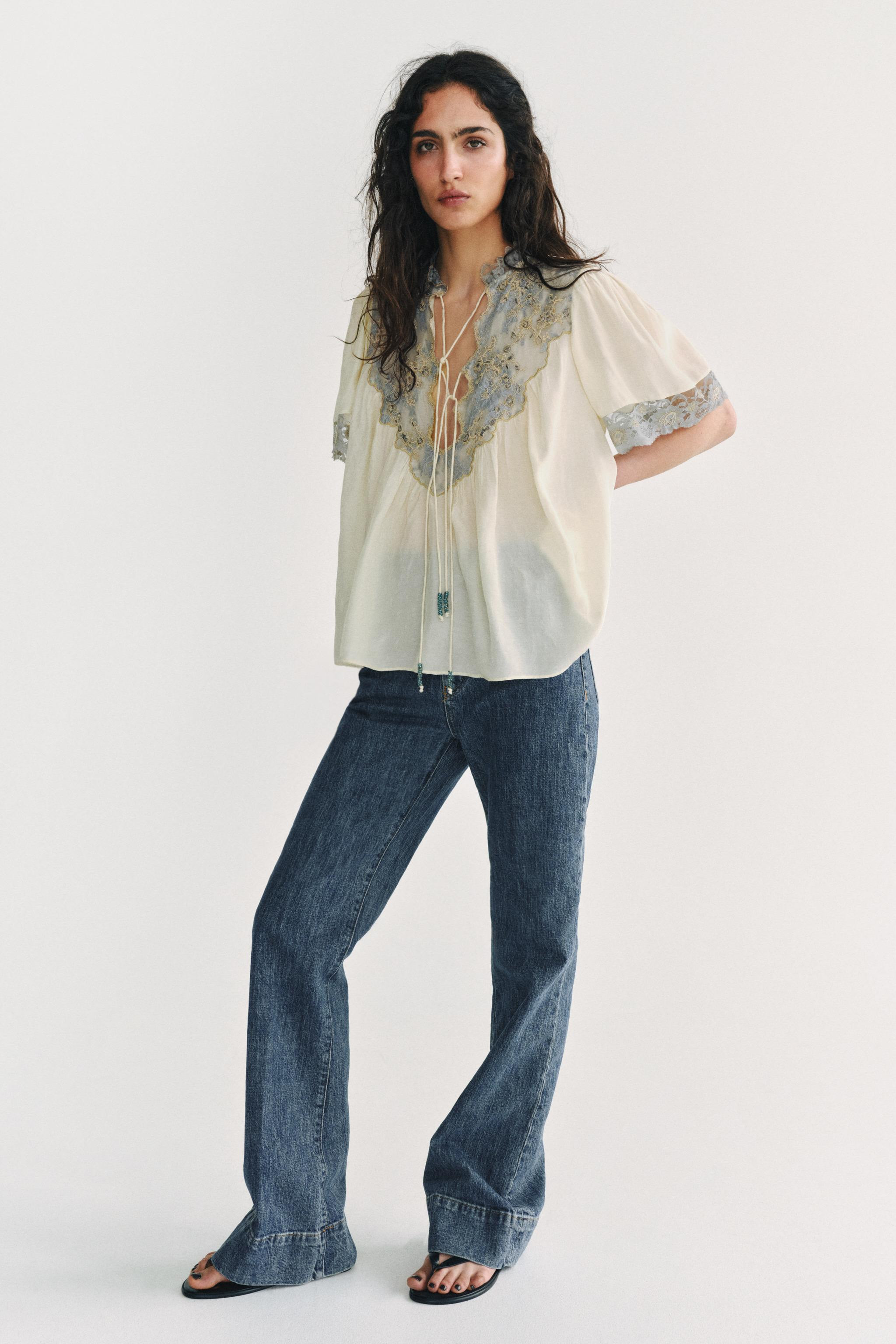 ZW COLLECTION LACE SHIRT | Zara US