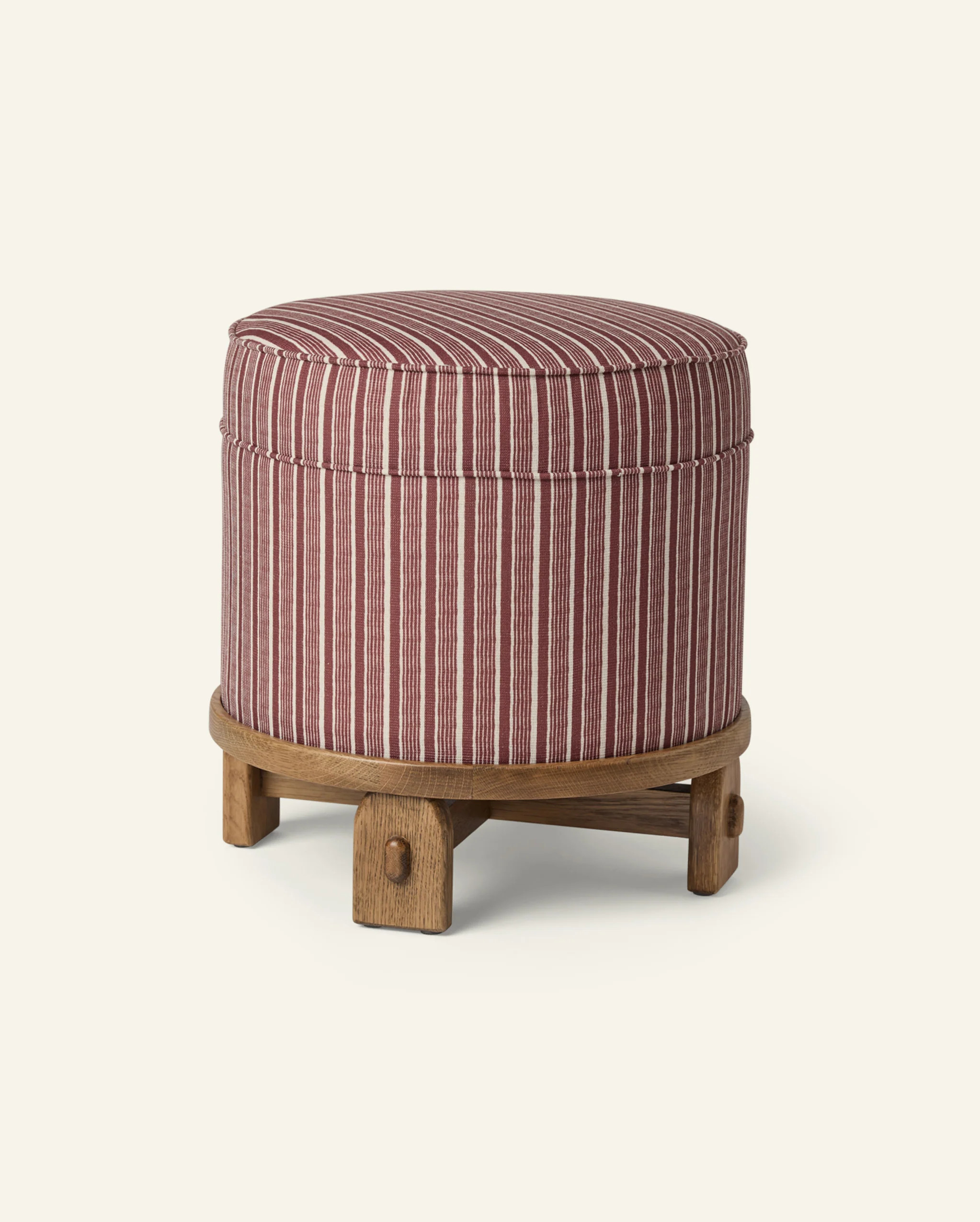 Yara Pouf in Oxblood Stripes | Häti Home