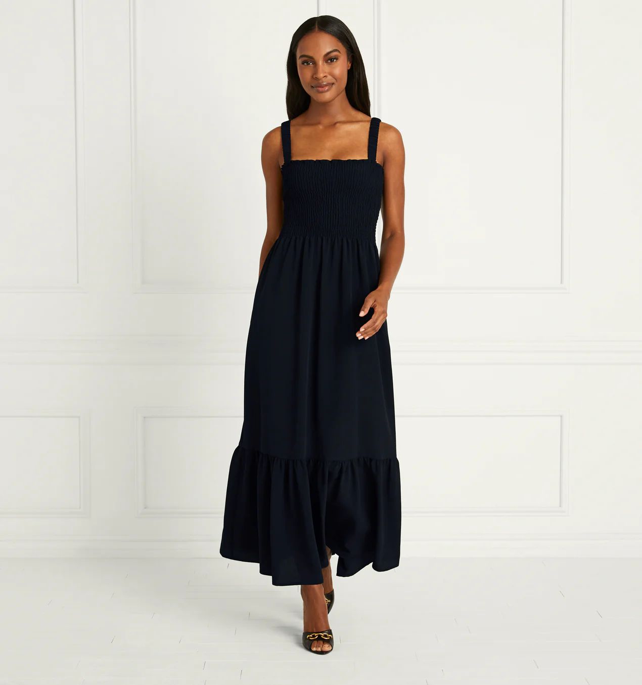 The Anjuli Nap Dress - Black Crepe | Hill House Home