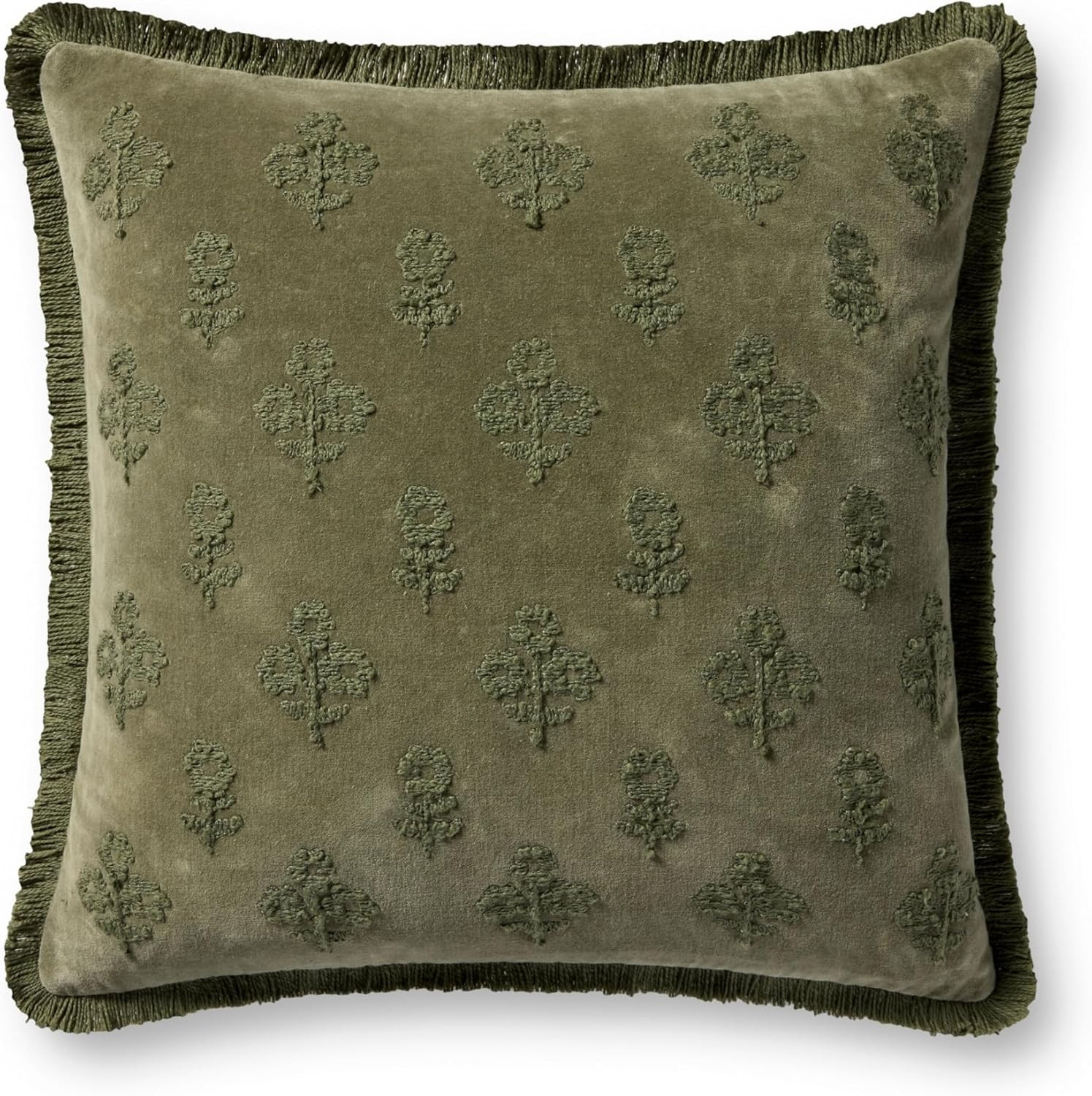 Loloi Chris Loves Julia Darla Collection PCJ0025 Olive 18'' x 18'' Cover Only Pillow | Amazon (US)