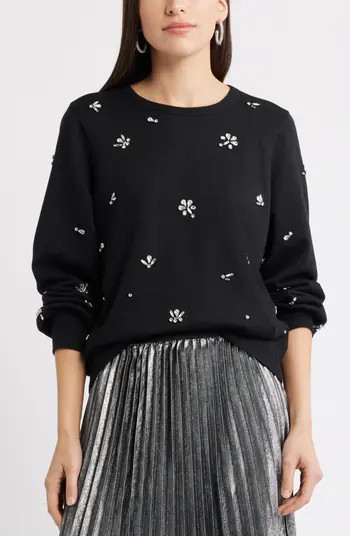 Crystal Embellished Sweatshirt | Nordstrom
