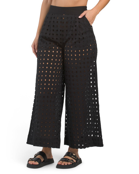 Cotton Eyelet Cover-up Pants | TJ Maxx