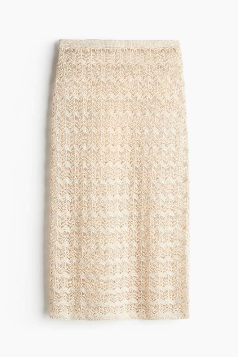 Pointelle-knit Beach Skirt - Cream - Ladies | H&M US | H&M (US + CA)