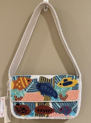 Viral Made In India Beaded Tropical Fish Bag Coastal Nautical | eBay | eBay US