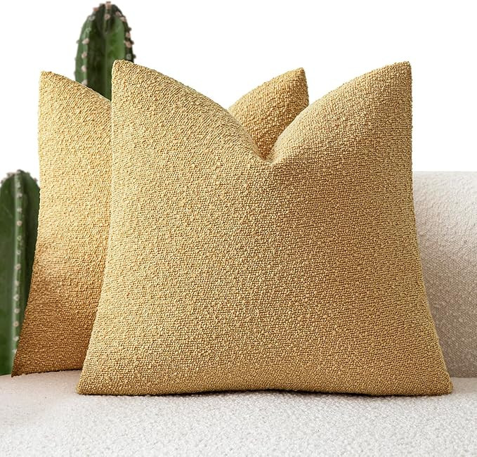 Foindtower Pack of 2 Textured Boucle Throw Pillow Covers Accent Solid Pillow Cases Cozy Soft Deco... | Amazon (US)