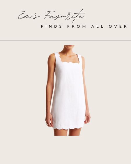 Scalloped linen dress. White linen dress. 

#LTKfindsunder100 #LTKstyletip
