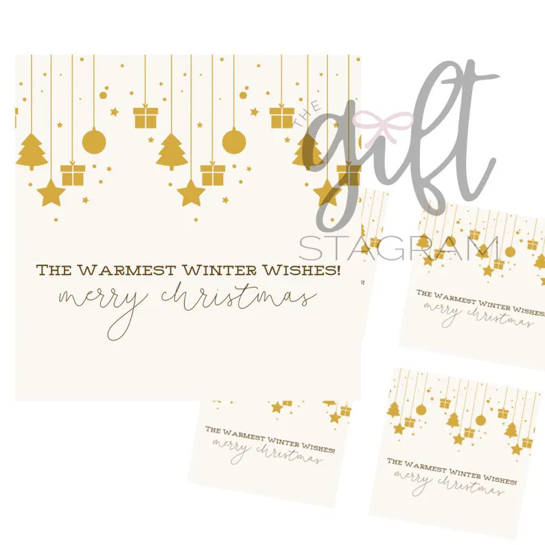 The Warmest Winter Wishes Gift Tag | DIGITAL DOWNLOAD | Merry Christmas Gift Tags | Holiday Gift ... | Etsy (US)