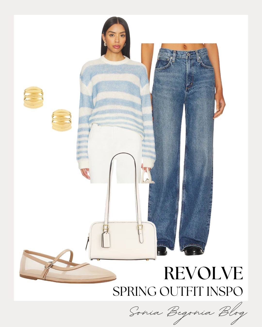 Revolve Spring Look! 🩵

Elevate your casual wardrobe with this effortlessly cool and cozy spring outfit from Revolve! ✨

I am obsessed with the relaxed, coastal vibe of this pairing. The blue and white striped crewneck sweater is the perfect lightweight layer for breezy days. I love styling it with these classic, high-waisted medium wash wide-leg jeans for a chic silhouette. Finish the look with neutral staples: mesh Mary Jane flats, a structured cream top-handle bag, and chunky gold hoop earrings!

#RevolveMe
#SpringOOTD
#StripedSweater
#WideLegJeans
#MaryJanes
#SpringFashion
#CoastalAesthetic
#CasualChic
#EverydayStyle
#DenimOutfit
#LTKStyle
#SpringInspo
#QuietLuxury
#StreetStyle
#RevolveStyle

#LTKSeasonal #LTKgrwm #LTKootd