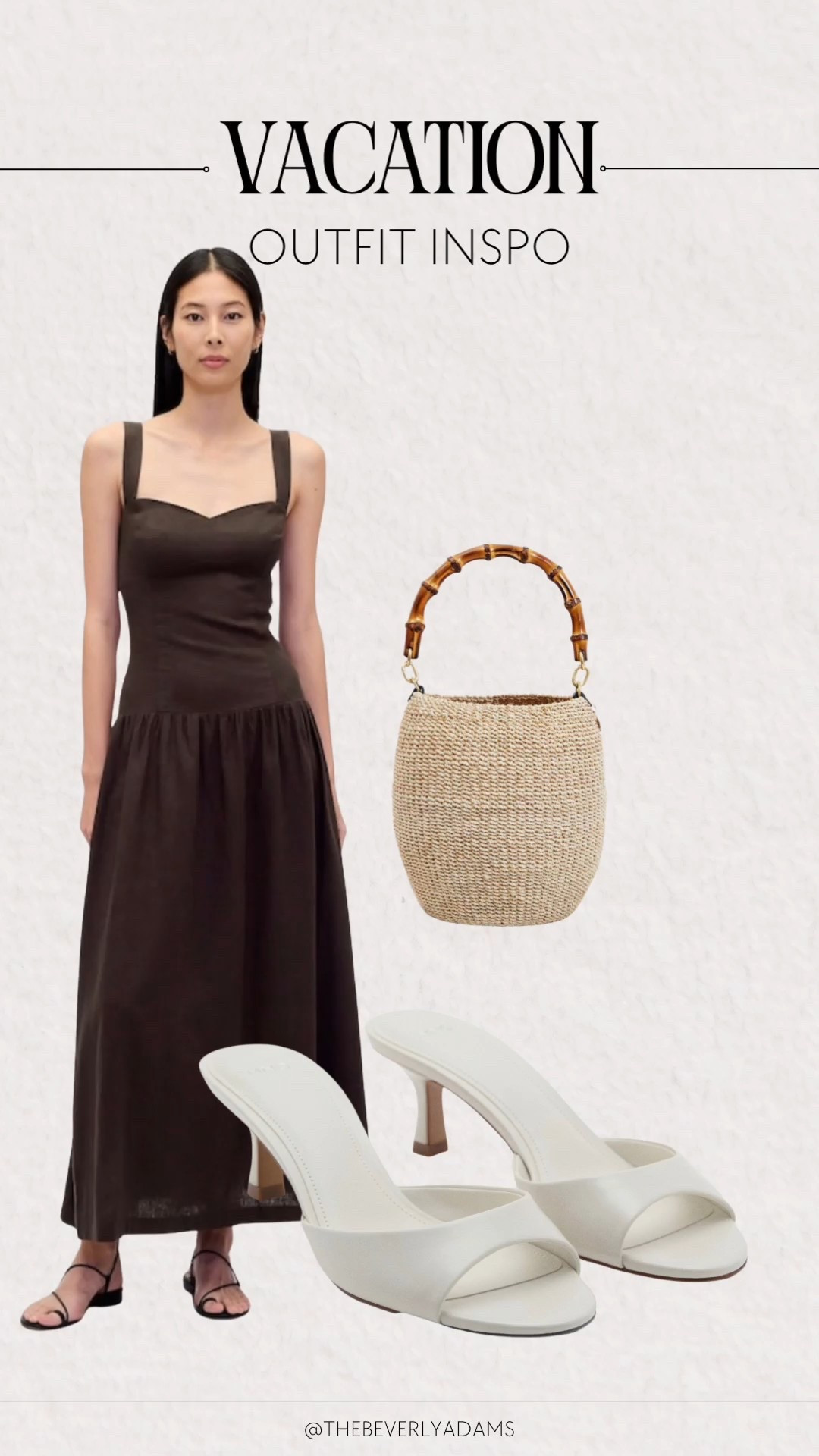 Vacation Mode: Activated. Obsessed with the silhouette of this dress and the bamboo handle detail on this bag. It’s the perfect mix of classic and trendy. 

#ltkholiday #ltkstyletip #ltkunder100 #vacationoutfit #resortwear #summerstyle #brownmidi #strawbag #bamboobag #quietluxury #neutralaesthetic #vacationinspo #springbreakstyle #mididress #minimaliststyle