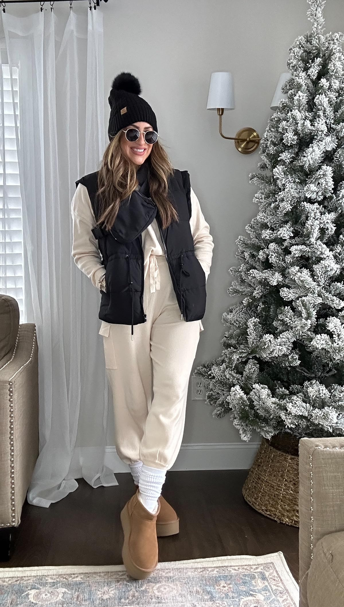 Caracilia Women's Two Piece Outfits Sweater Sets Long Sleeve Knit Pullover Tops and Cargo Jogger Pan | Amazon (US)